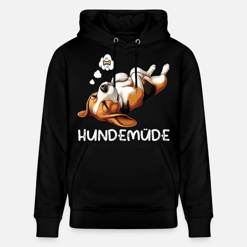 Hundemüde Beagle Beaglebesitzer Beaglehalter - Stanley/Stella Unisex Bio-Hoodie CRUISER  - Schwarz
