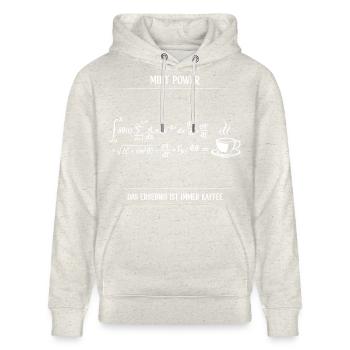 MINT Power Das Ergebnis ist immer Kaffee - Stanley/Stella Unisex Bio-Hoodie CRUISER  - Beige meliert - Vorne - Alina (178cm) & Michal (187cm)