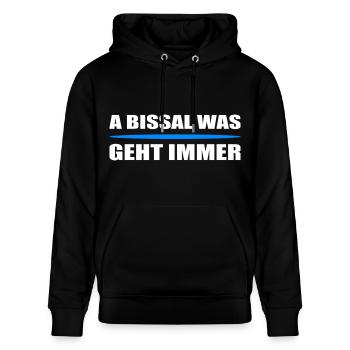 Bayrische Sprüche Bayern - Stanley/Stella Unisex Bio-Hoodie CRUISER  - Schwarz - Vorne - Alina (178cm) & Michal (187cm)