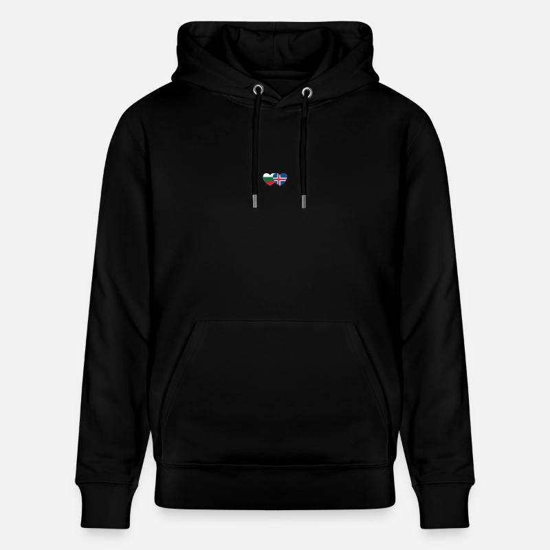 Bulgarie Islande Drapeau Coeur - Sweat à capuche bio CRUISER Stanley/Stella Unisexe - noir