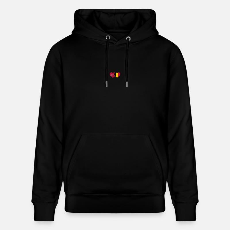 Turquie Belgique Drapeau Coeur - Sweat à capuche bio CRUISER Stanley/Stella Unisexe - noir