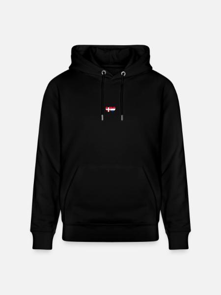 Danemark Drapeau hollandais Coeur - Sweat à capuche bio CRUISER Stanley/Stella Unisexe - noir