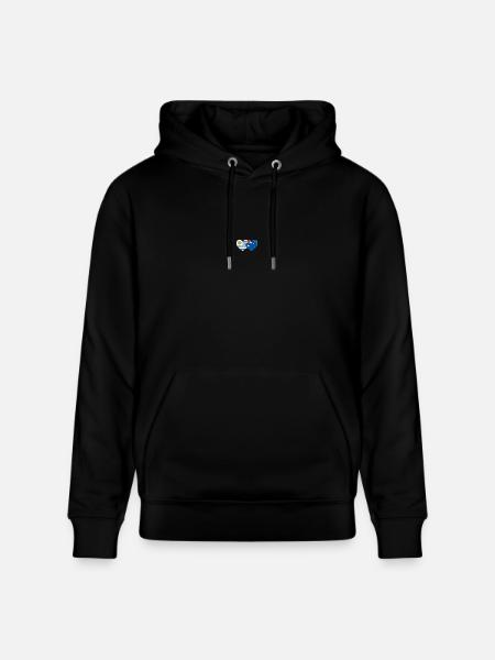 Uruguay Australia Flag Heart - Stanley/Stella CRUISER Unisex Organic Hoodie - black