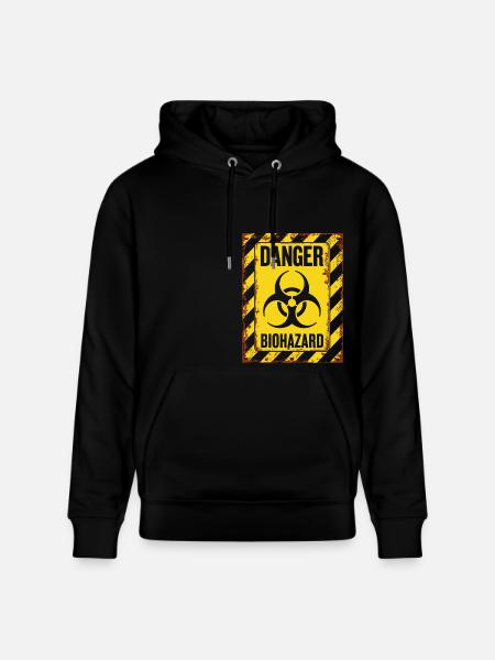 Danger Biohazard Grunge Zombies Apocalypse - Stanley/Stella CRUISER Unisex Organic Hoodie - black
