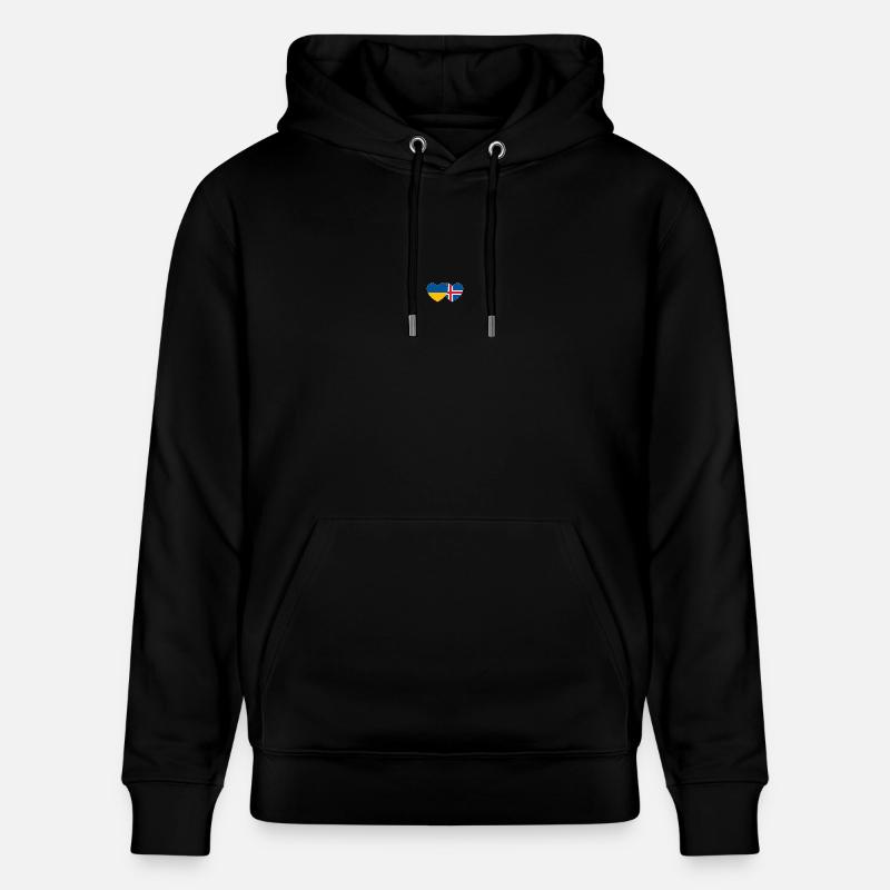 Ukraine Islande Drapeau Cœur - Sweat à capuche bio CRUISER Stanley/Stella Unisexe - noir