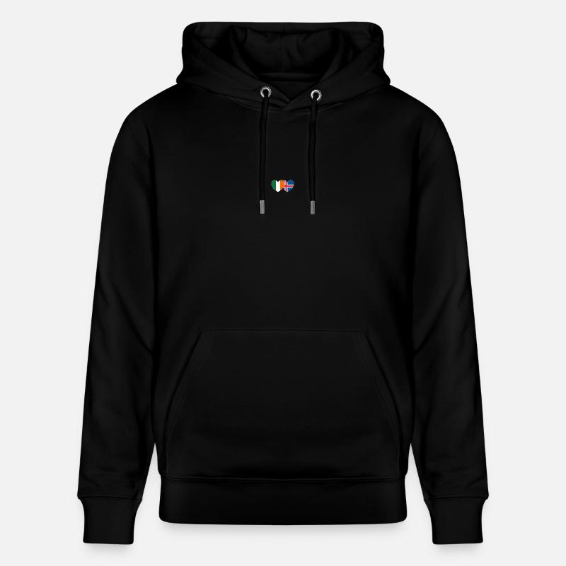 Irlande Islande Flag Heart - Sweat à capuche bio CRUISER Stanley/Stella Unisexe - noir