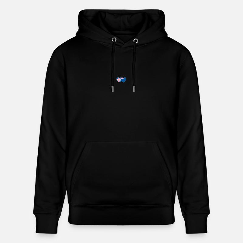 Islande Nouvelle-Zélande Flag Heart - Sweat à capuche bio CRUISER Stanley/Stella Unisexe - noir