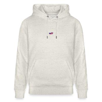 Slowenien England Flagge Herz - Stanley/Stella Unisex Bio-Hoodie CRUISER  - Beige meliert - Vorne - Alina (178cm) & Michal (187cm)