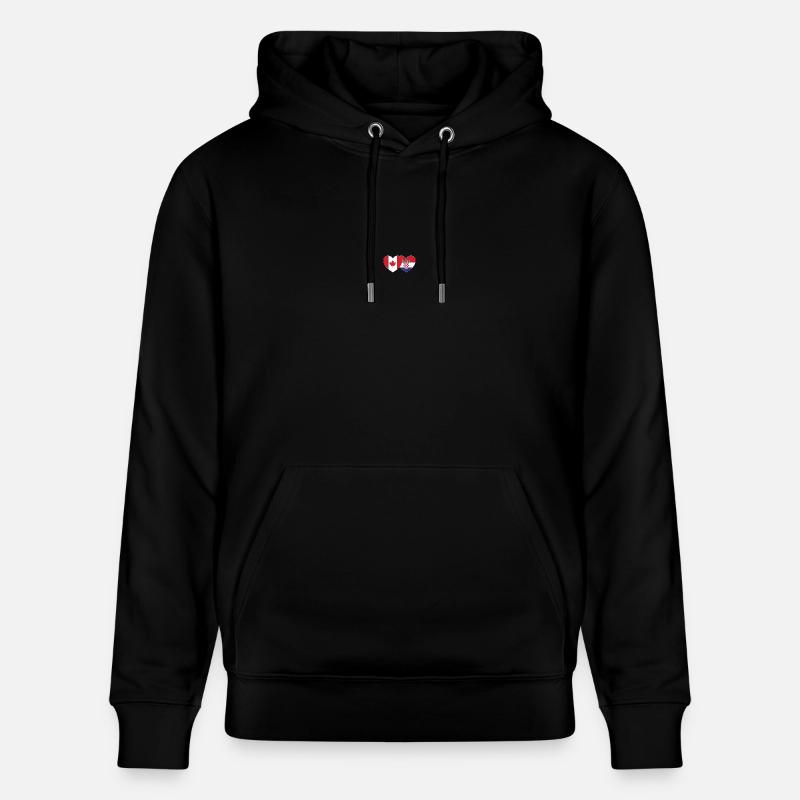 Canada Croatie Flag Heart - Sweat à capuche bio CRUISER Stanley/Stella Unisexe - noir