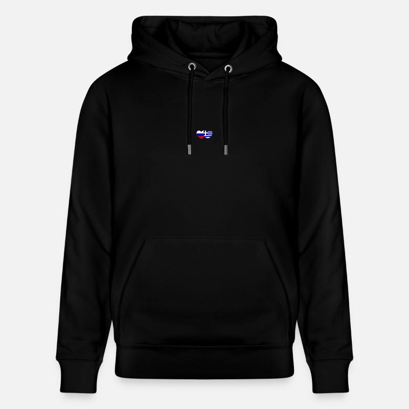 Russie Grèce Flag Coeur - Sweat à capuche bio CRUISER Stanley/Stella Unisexe - noir
