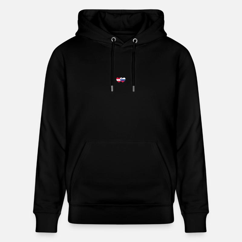Autriche Slovénie Drapeau Cœur - Sweat à capuche bio CRUISER Stanley/Stella Unisexe - noir