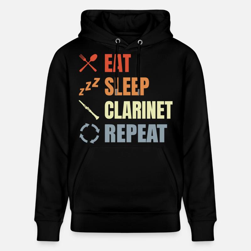 Manger Sommeil Clarinette Répéter - Sweat à capuche bio CRUISER Stanley/Stella Unisexe - noir