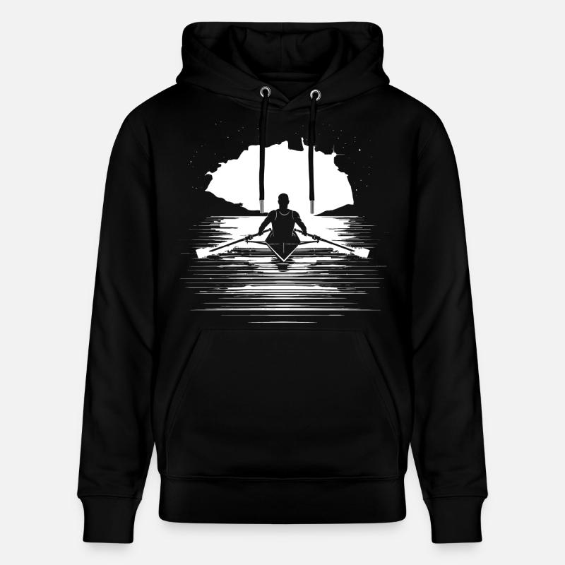 Dessin du rameur - Sweat à capuche bio CRUISER Stanley/Stella Unisexe - noir