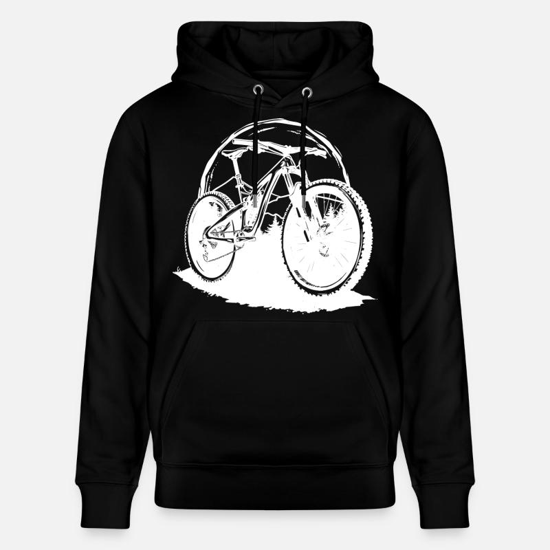 Illustration de VTT - Sweat à capuche bio CRUISER Stanley/Stella Unisexe - noir