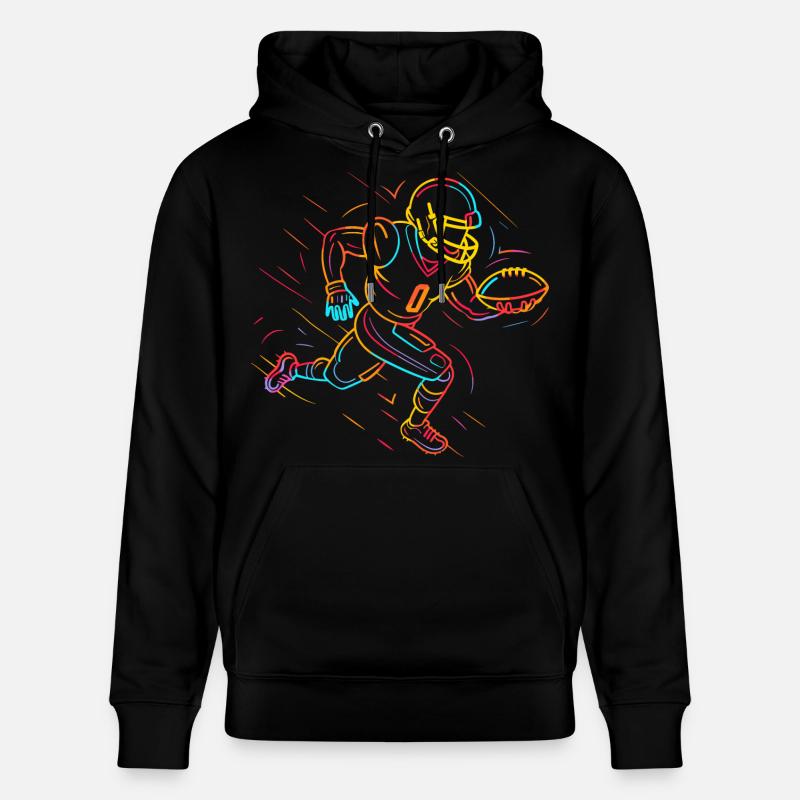 Dessin au trait de footballeur - Sweat à capuche bio CRUISER Stanley/Stella Unisexe - noir