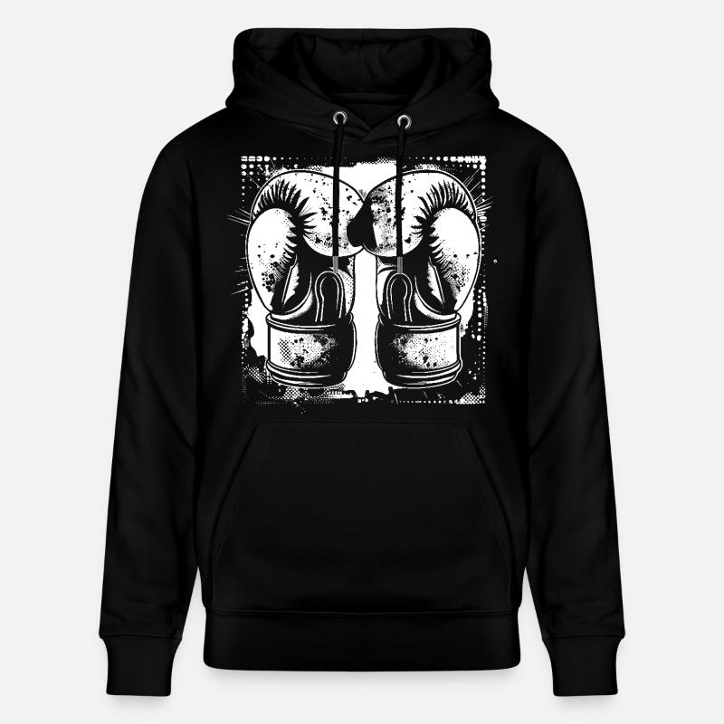 Croquis de gants de boxe - Sweat à capuche bio CRUISER Stanley/Stella Unisexe - noir