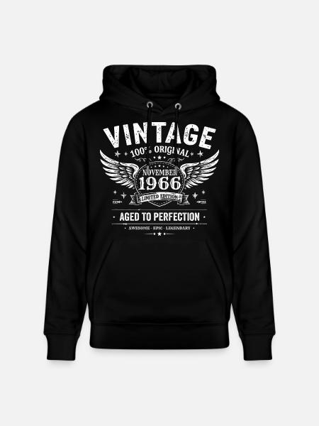 59 Years Anniversary | Birthday November 1966 - Stanley/Stella CRUISER Unisex Organic Hoodie - black