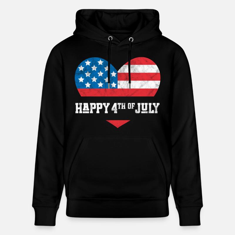 Joyeux 4 juillet - Sweat à capuche bio CRUISER Stanley/Stella Unisexe - noir