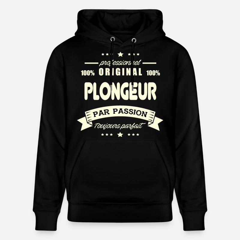 le Plongeur Original - Sweat à capuche bio CRUISER Stanley/Stella Unisexe - noir