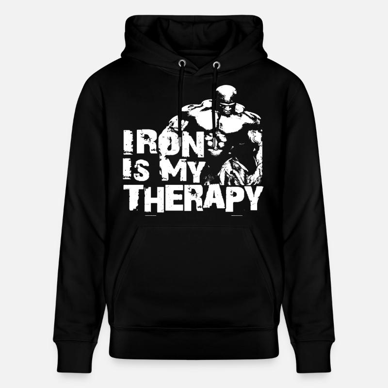 Iron is my therapy - Sweat à capuche bio CRUISER Stanley/Stella Unisexe - noir