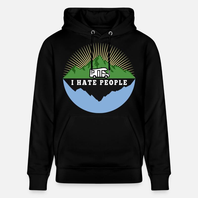 I hate people - Camping Nature Solitude - Sweat à capuche bio CRUISER Stanley/Stella Unisexe - noir