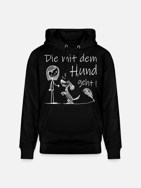 Who goes with the dog! - Stanley/Stella CRUISER Unisex Organic Hoodie - black