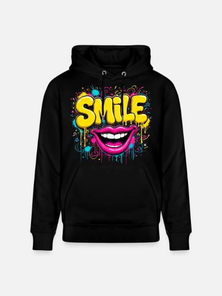 Sourire Graffiti Vibrant - Sweat à capuche bio CRUISER Stanley/Stella Unisexe - noir