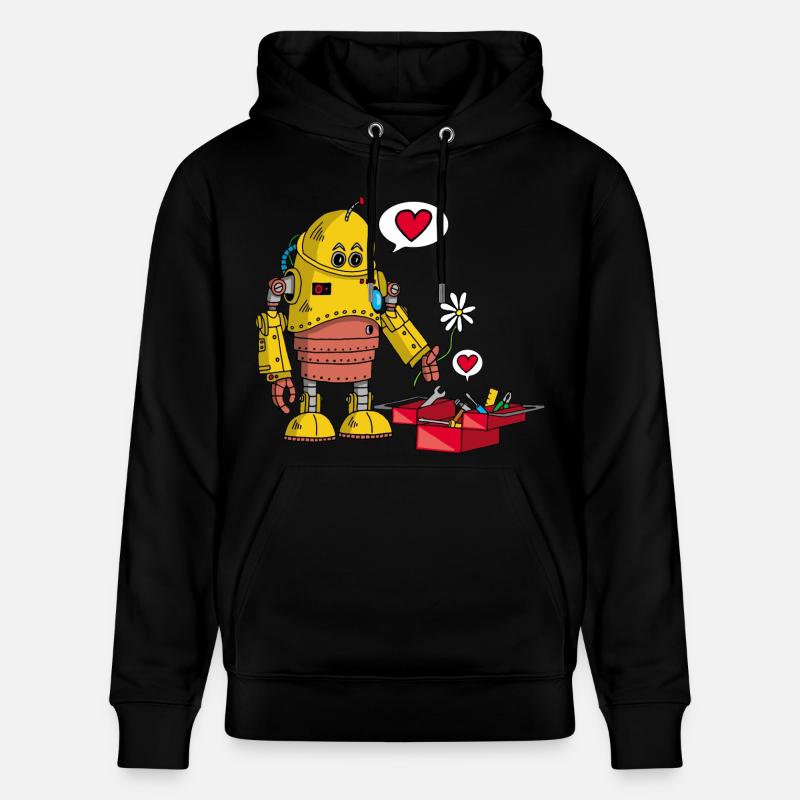 Robot amoureux - Sweat à capuche bio CRUISER Stanley/Stella Unisexe - noir