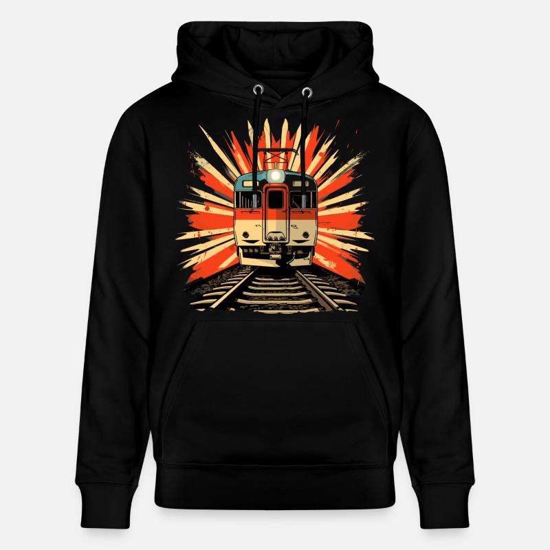 Illustration de chemin de fer - Sweat à capuche bio CRUISER Stanley/Stella Unisexe - noir
