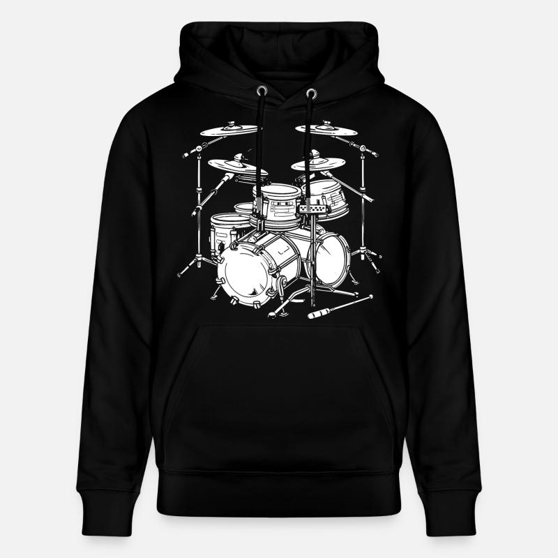 Graphismes de batterie - Sweat à capuche bio CRUISER Stanley/Stella Unisexe - noir