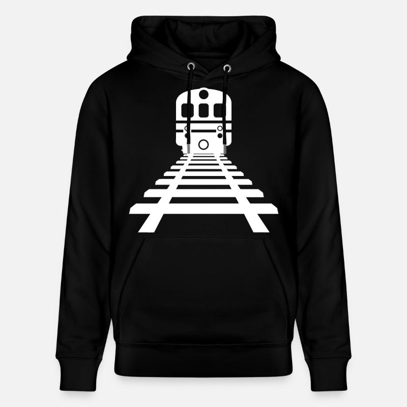 Dessin ferroviaire - Sweat à capuche bio CRUISER Stanley/Stella Unisexe - noir