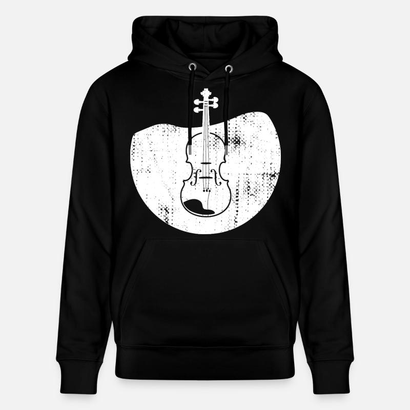 Dessin de violon - Sweat à capuche bio CRUISER Stanley/Stella Unisexe - noir