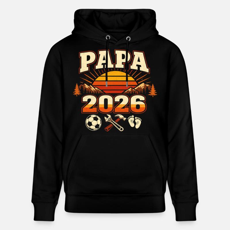 Papa 2026 Loading Geschenk Werdender Vater - Stanley/Stella Unisex Bio-Hoodie CRUISER  - Schwarz