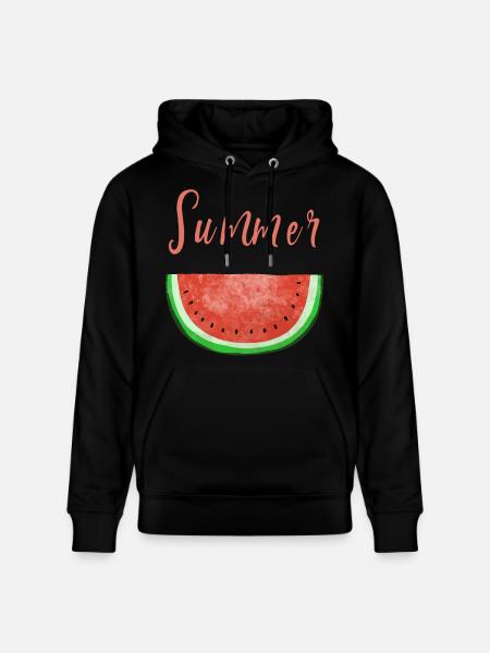 Summer Time Watermelon - Melon - Summer - Stanley/Stella CRUISER Unisex Organic Hoodie - black