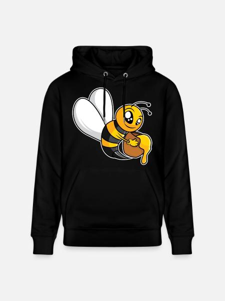 Industrious Honey Bee - Design - Stanley/Stella CRUISER Unisex Organic Hoodie - black