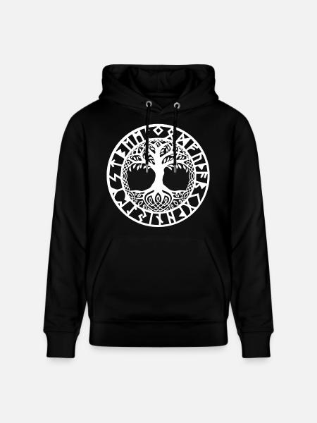 Baum des Lebens - Symbol Der Wikinger - Stanley/Stella Unisex Bio-Hoodie CRUISER - Schwarz