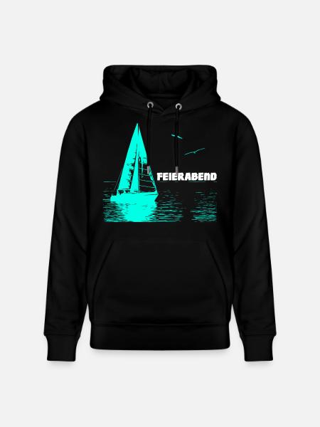 Feierabend Segelboot und 2 Möwen - Stanley/Stella Unisex Bio-Hoodie CRUISER  - Schwarz