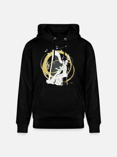 Harpist harp - Stanley/Stella CRUISER Unisex Organic Hoodie - black