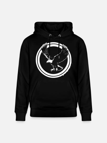 Eagle logo in circles - Stanley/Stella CRUISER Unisex Organic Hoodie - black