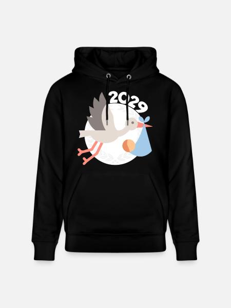 Cigogne avec bébé 2029 - Sweat à capuche bio CRUISER Stanley/Stella Unisexe - noir