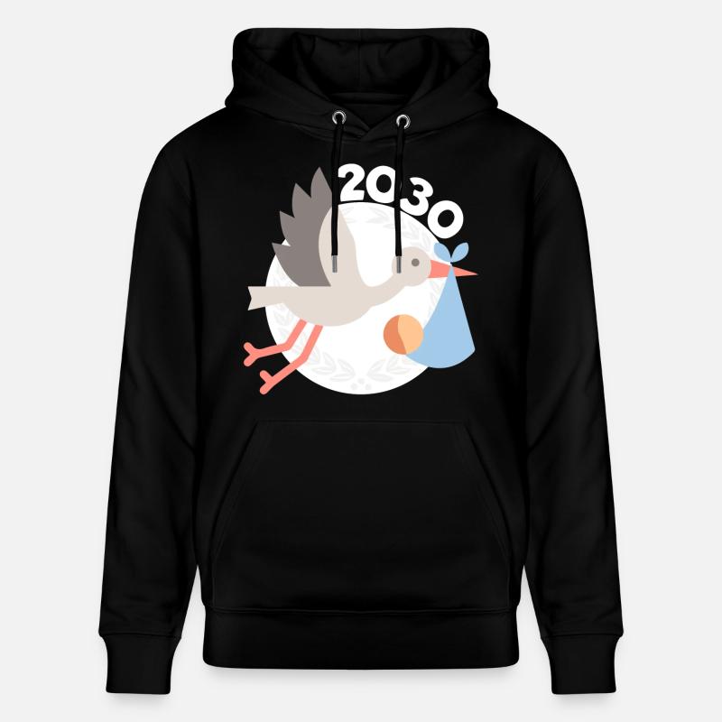 Cigogne avec bébé 2030 - Sweat à capuche bio CRUISER Stanley/Stella Unisexe - noir