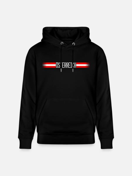 Austria flag / banner 004 AllroundDesigns - Stanley/Stella CRUISER Unisex Organic Hoodie - black