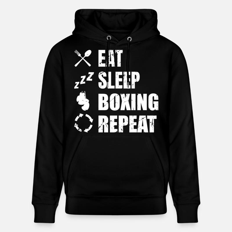 Manger Sommeil Boxe Répéter - Sweat à capuche bio CRUISER Stanley/Stella Unisexe - noir