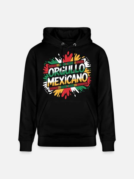 Orgullo Mexicano Mexico Mexican Flag - Stanley/Stella CRUISER Unisex Organic Hoodie - black