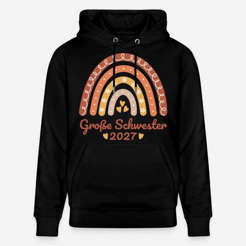 Große Schwester 2027 Boho Regenbogen - Stanley/Stella Unisex Bio-Hoodie CRUISER - Schwarz