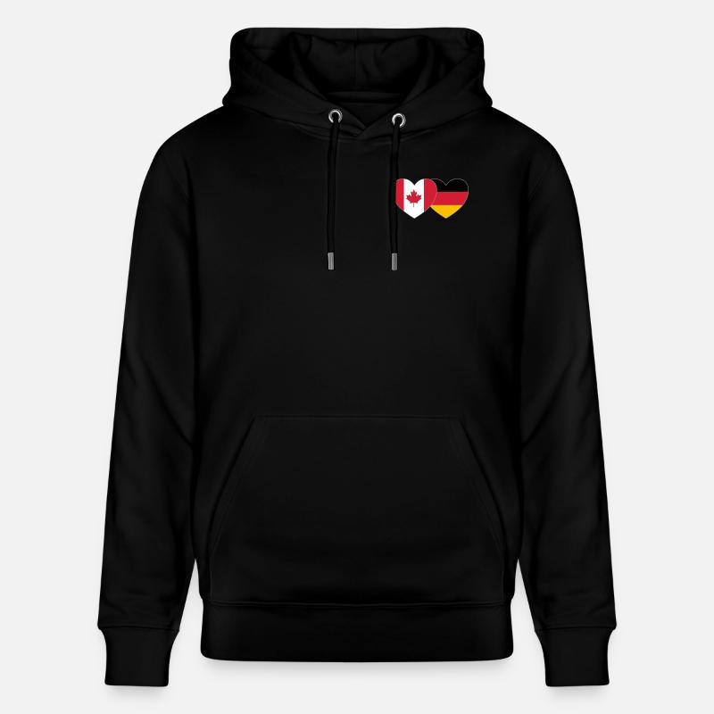 Canada Allemagne Drapeau Coeur - Sweat à capuche bio CRUISER Stanley/Stella Unisexe - noir