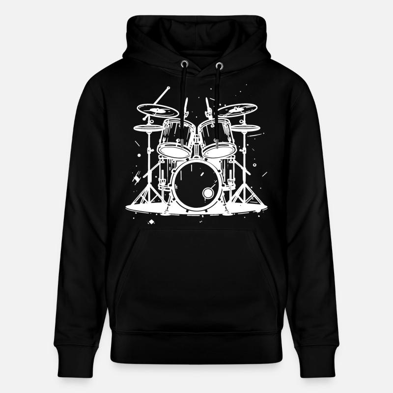 Graphismes de batterie - Sweat à capuche bio CRUISER Stanley/Stella Unisexe - noir