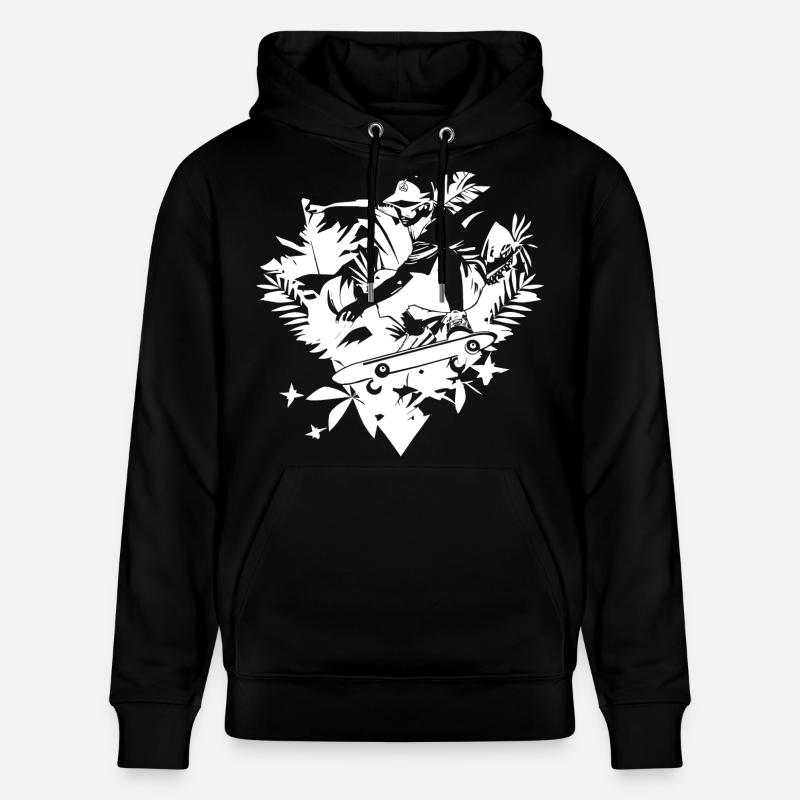 Dessin de patineur - Sweat à capuche bio CRUISER Stanley/Stella Unisexe - noir