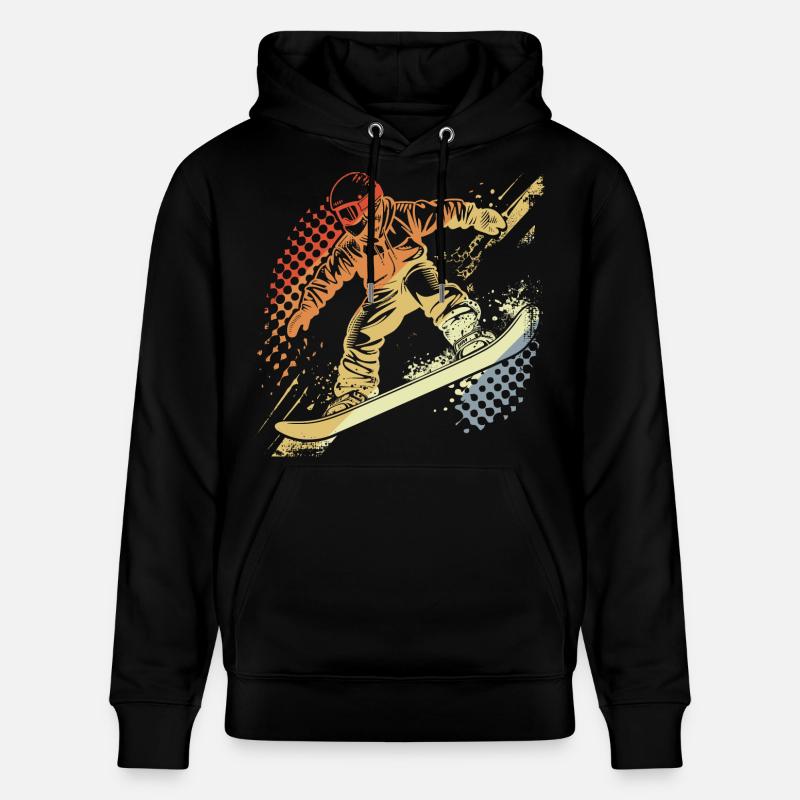 Snowboarder Graphique Rétro - Sweat à capuche bio CRUISER Stanley/Stella Unisexe - noir