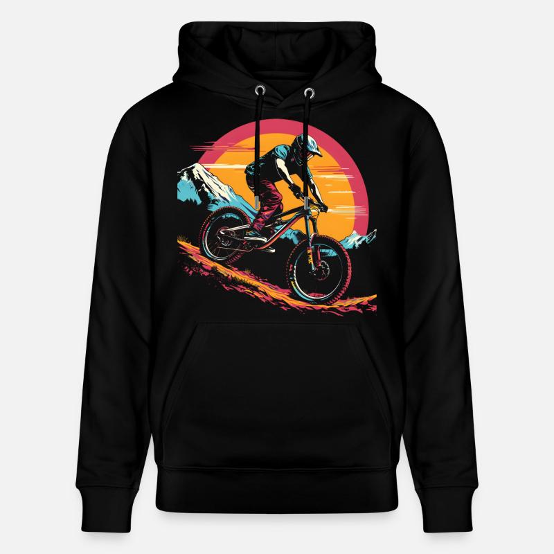 Illustration de VTT - Sweat à capuche bio CRUISER Stanley/Stella Unisexe - noir